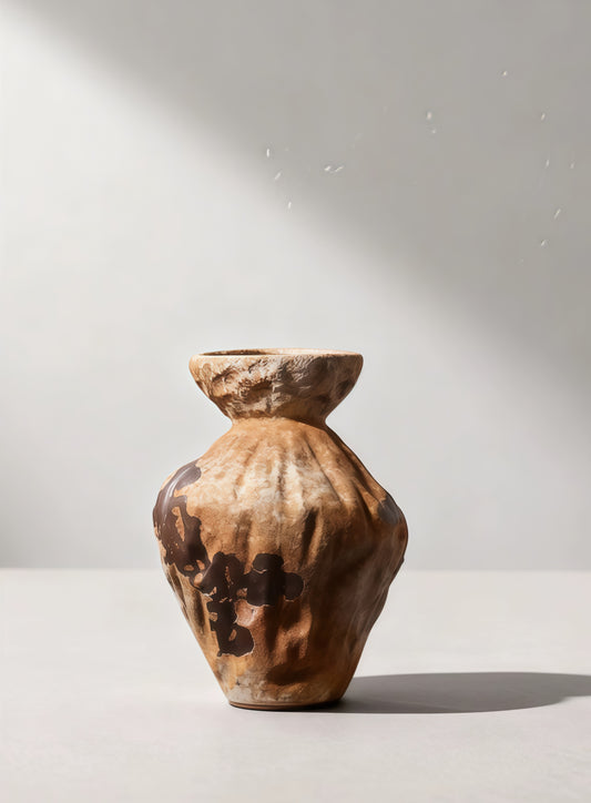 Terracotta Winter Bloom Vintage Vase
