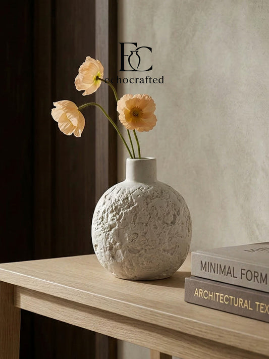 Travertine Whisper Ceramic Vase