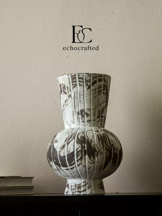 Heritage Blossom Retro Ceramic Vessel