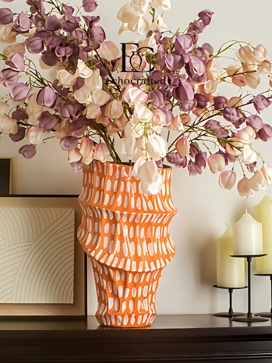 Celadon Garden Underglaze Floral Vase