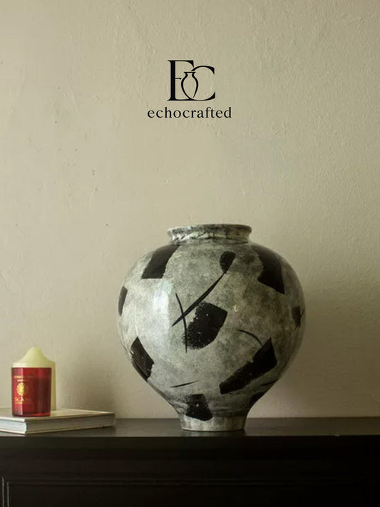Antique Belly Form Ceramic Urn Vase