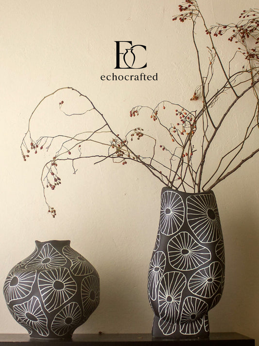 Noir Atelier Sculpted Ceramic Vase