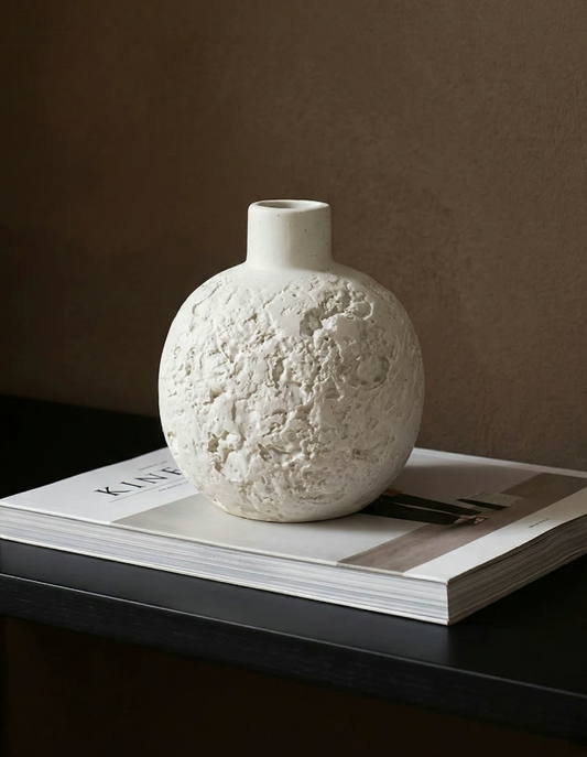 Travertine Whisper Ceramic Vase